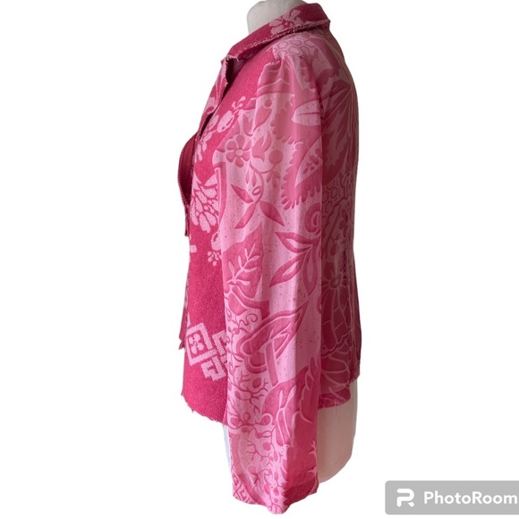 Rundholz asymmetric silk and wool zip up jacket pink size small - Picture 3 of 7